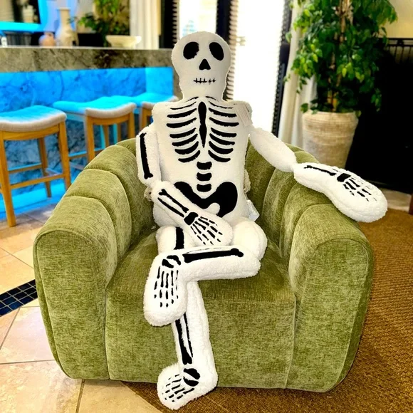 Isaac Mizrahi Plush Skeleton Pillow Foot Halloween Decor TikTok Viral